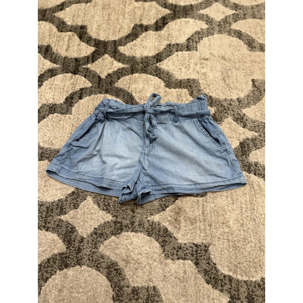 Rewash high rise paperbag‎ waist shorts NWT Sz Large (juniors) Light Wash